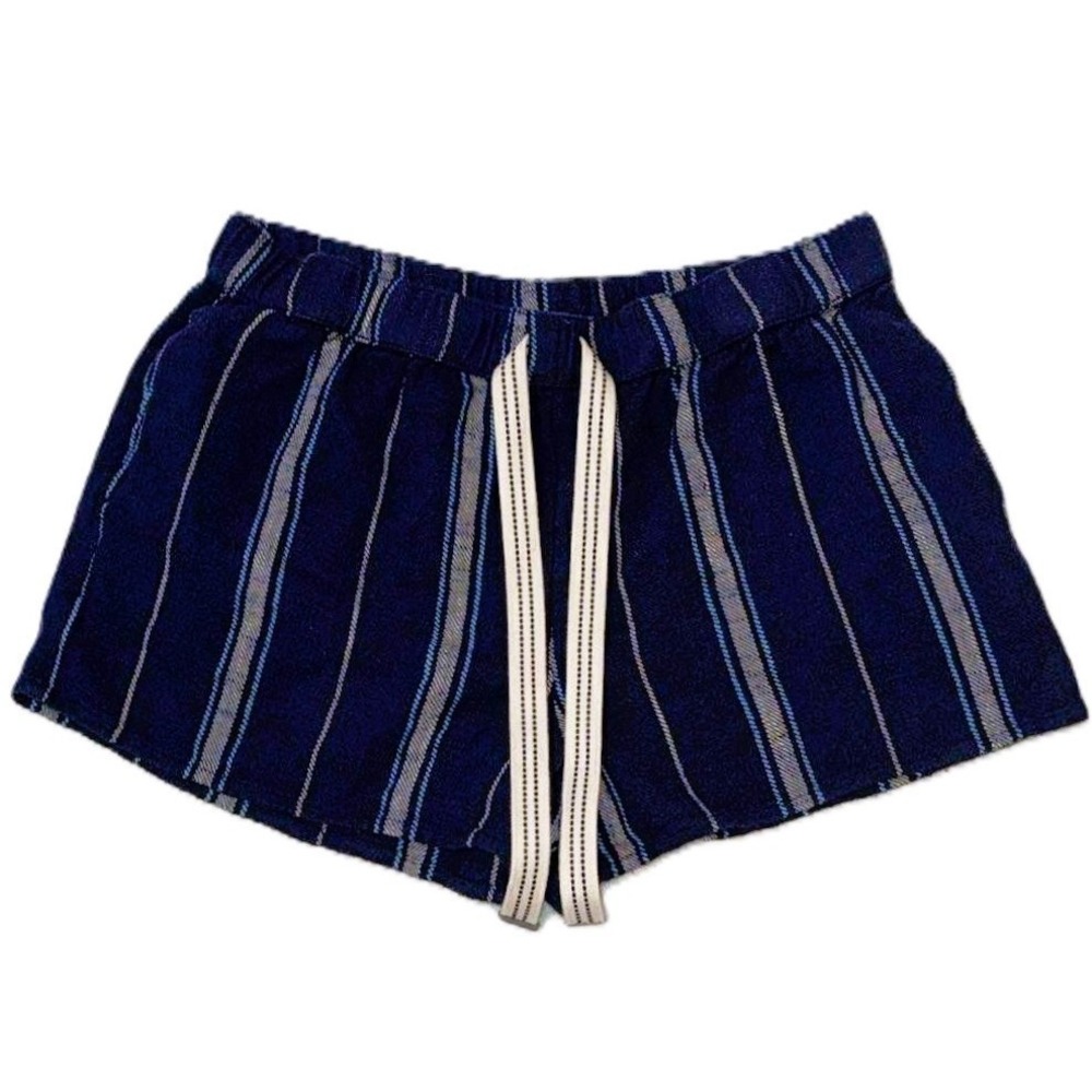 Aerie Women's Blue White Striped 100% Cotton Shorts Size M with Pockets